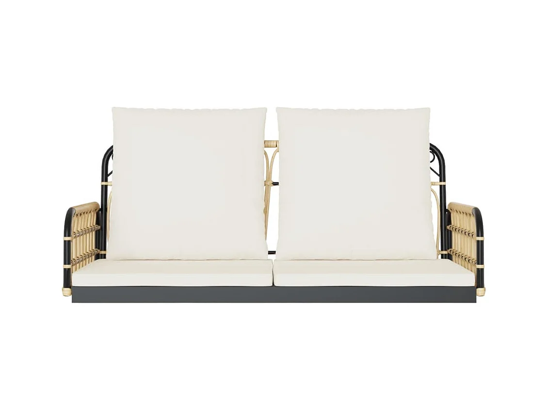 Asiento de columpio con cojines 105x58x38 cm resina tejida y acero