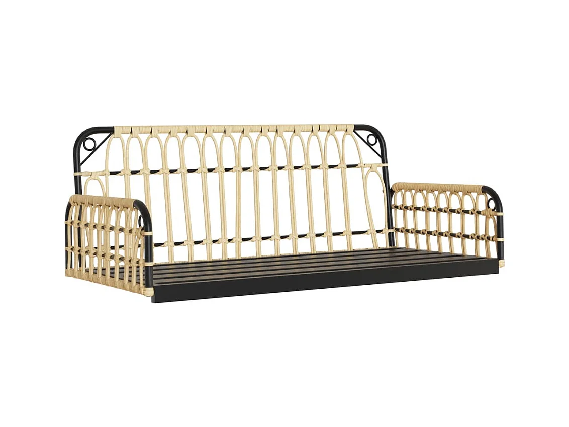 Asiento de columpio con cojines 105x58x38 cm resina tejida y acero