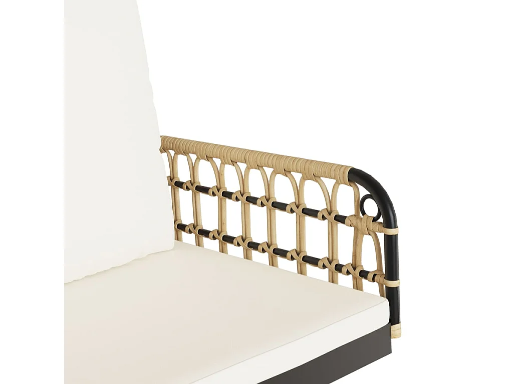 Asiento de columpio con cojines 105x58x38 cm resina tejida y acero