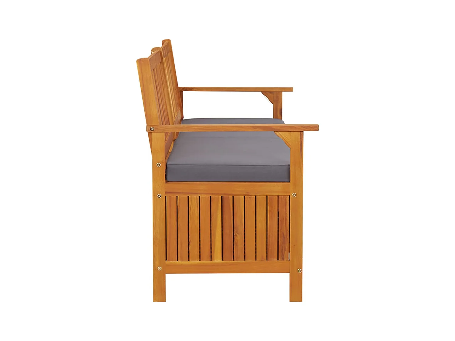 Panca contenitore con cuscino 170 cm Legno massello di acacia