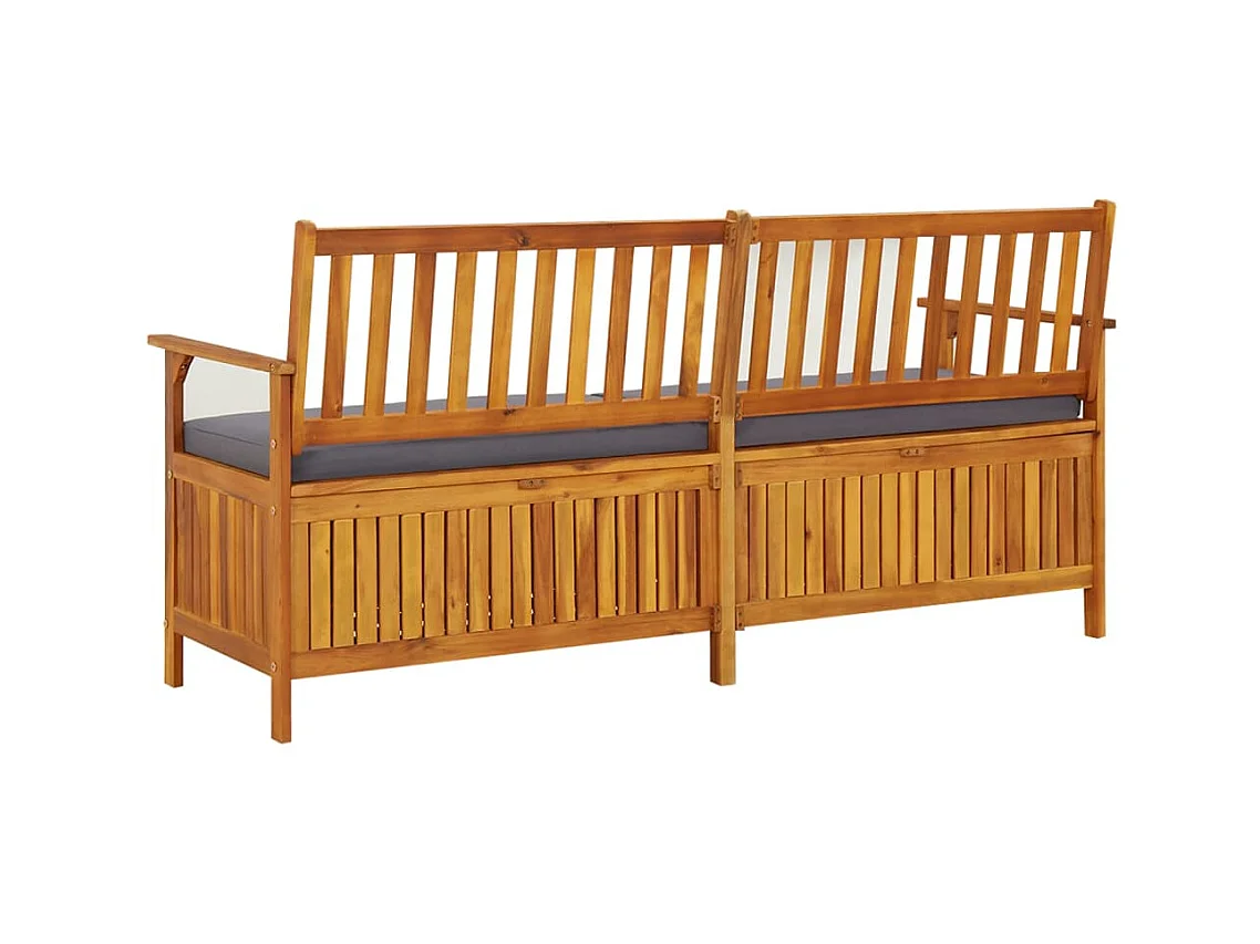 Panca contenitore con cuscino 170 cm Legno massello di acacia
