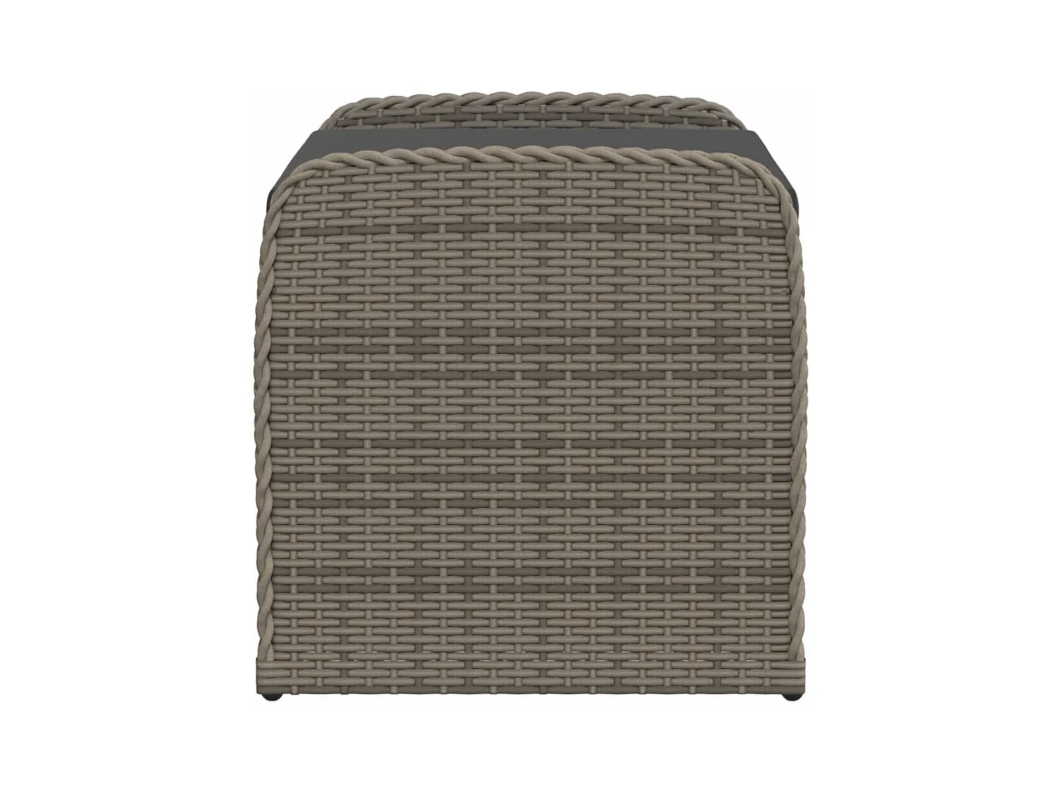 Opbergbank met grijs kussen 80x51x52 cm geweven hars