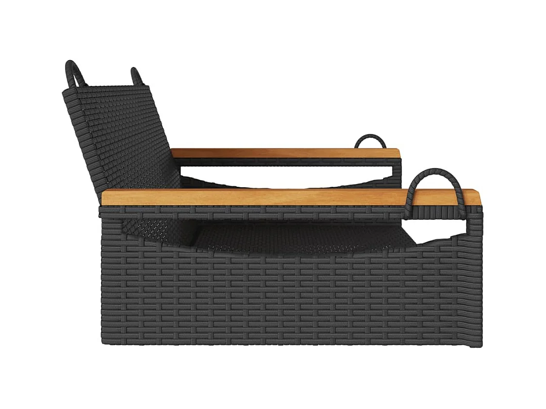 Asiento de columpio negro 109x62x40 cm resina tejida