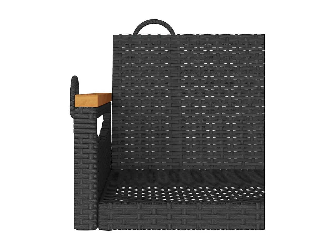 Asiento de columpio negro 109x62x40 cm resina tejida