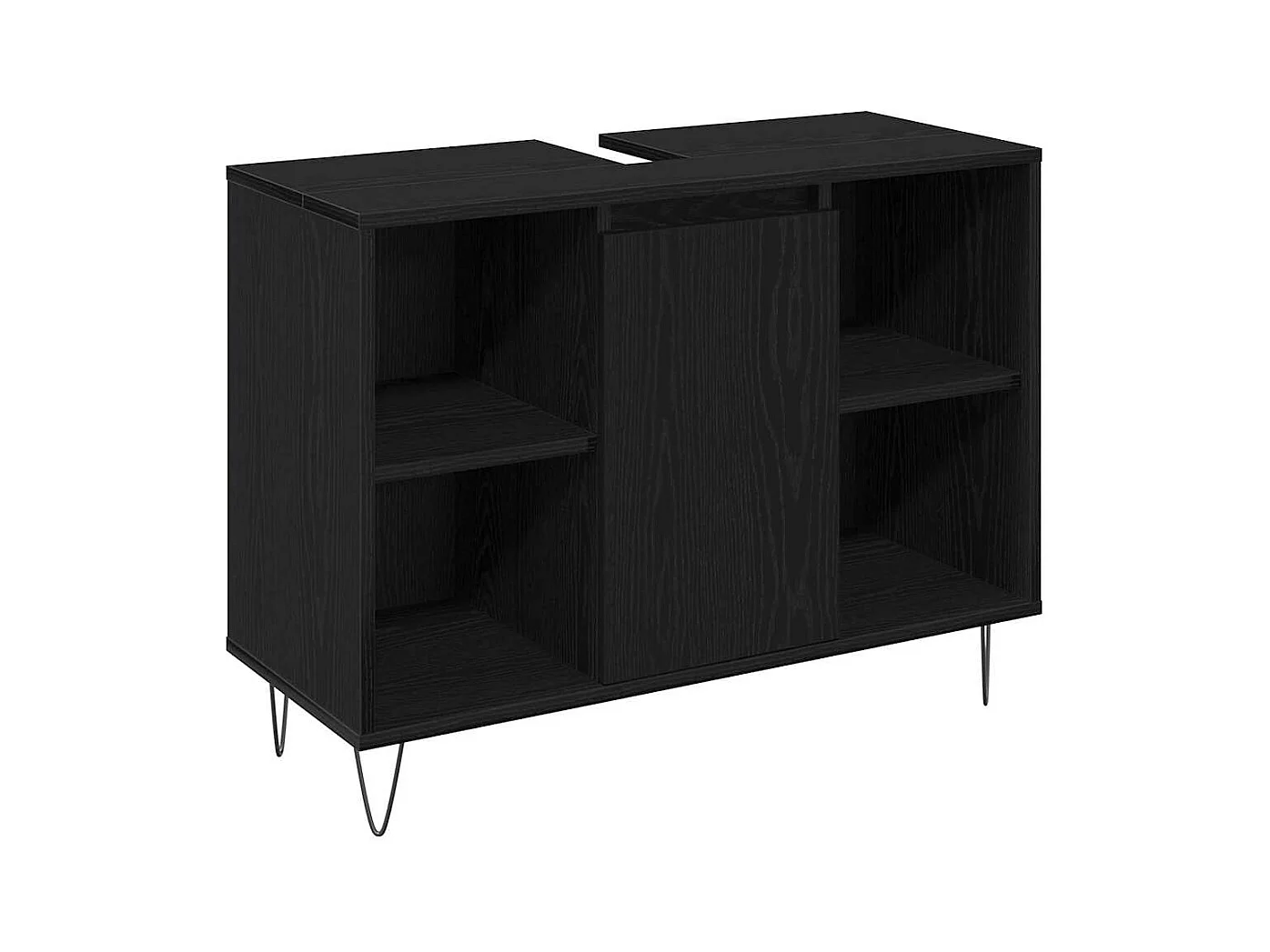 Set di mobili da bagno 3 pezzi in rovere nero