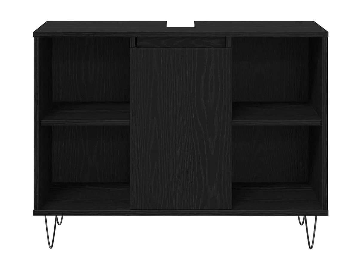 Set di mobili da bagno 3 pezzi in rovere nero