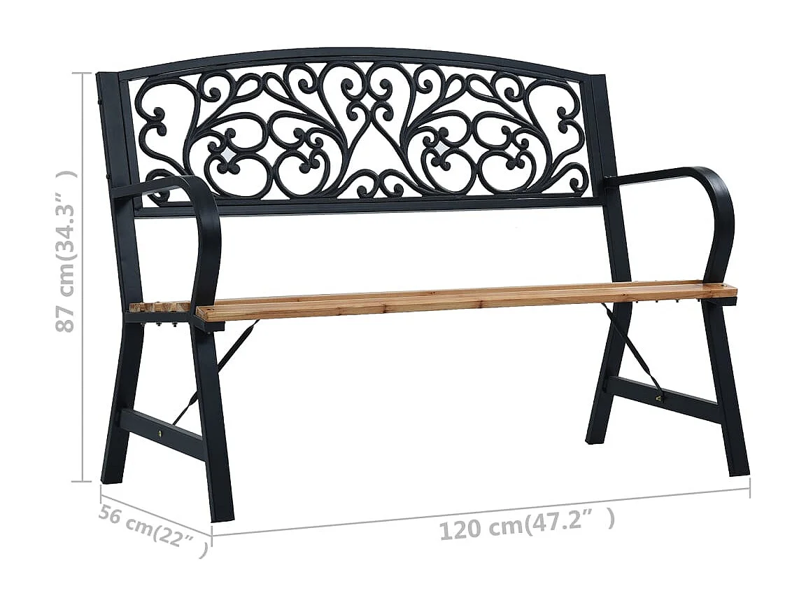 Panca da giardino 120 cm in legno