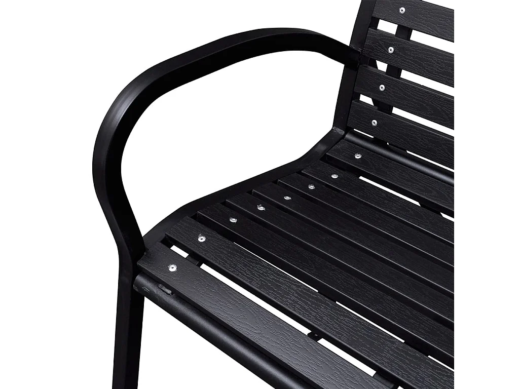 Gartenbank 125 cm Stahl und schwarzes WPC