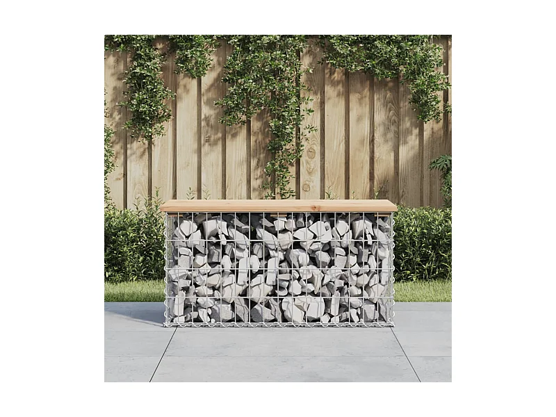 Gabion design tuinbank 83x31,5x42cm massief grenenhout
