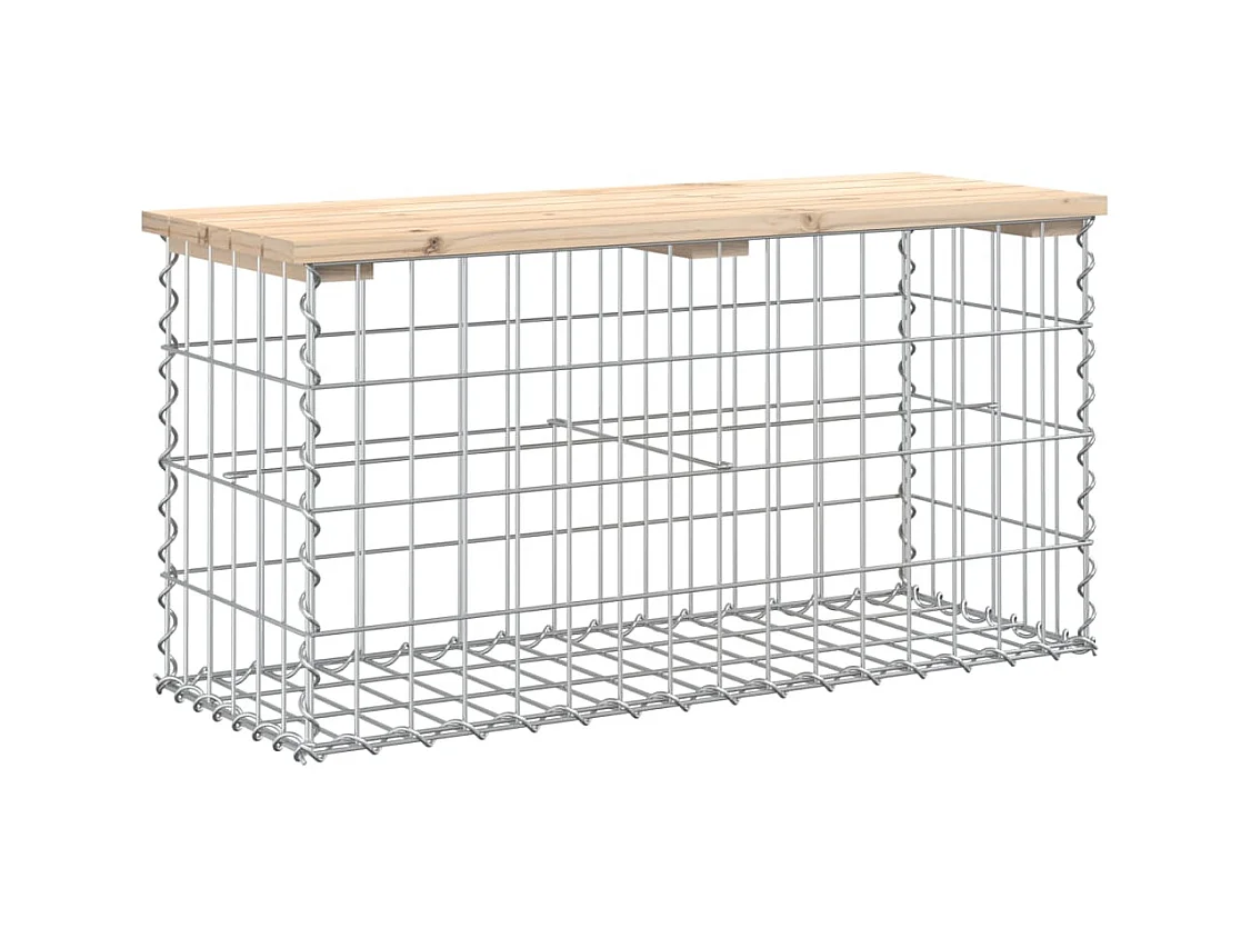 Gabion design tuinbank 83x31,5x42cm massief grenenhout