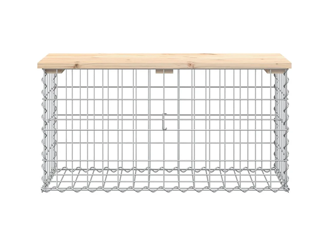 Gabion design tuinbank 83x31,5x42cm massief grenenhout