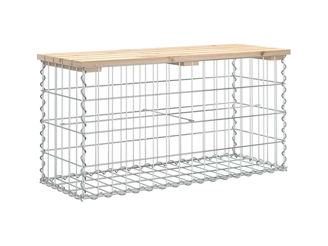 Gabion design tuinbank 83x31,5x42cm massief grenenhout