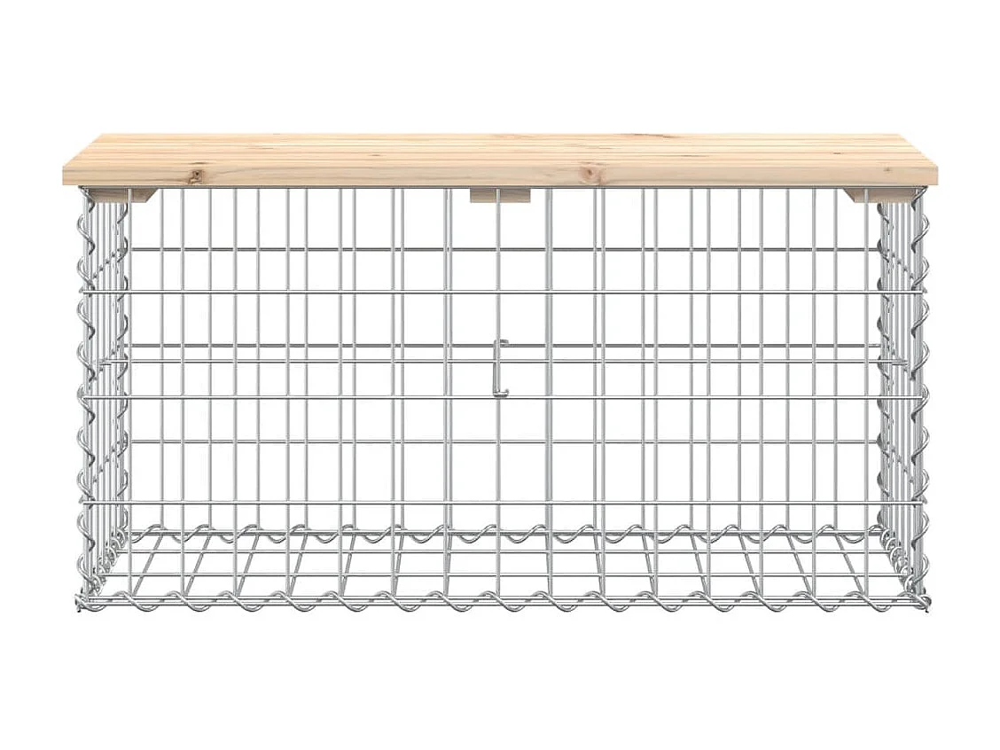 Banco de jardín de diseño de gaviones 83x31,5x42cm madera maciza de pino