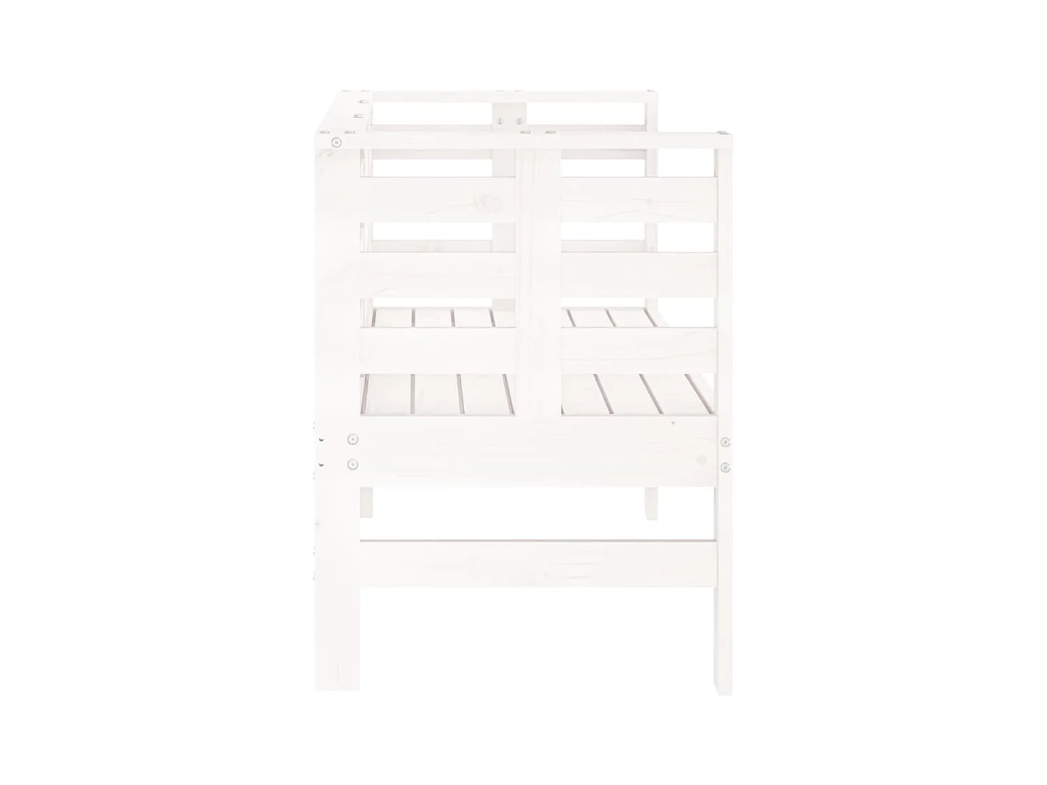 Panca da giardino bianca 111,5x53x71 cm in legno massello di pino