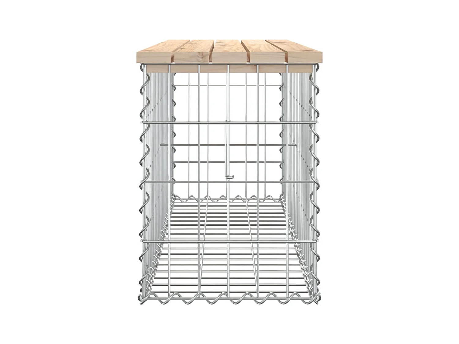 Banco de jardín de diseño gavión 103x31,5x42 madera maciza de pino