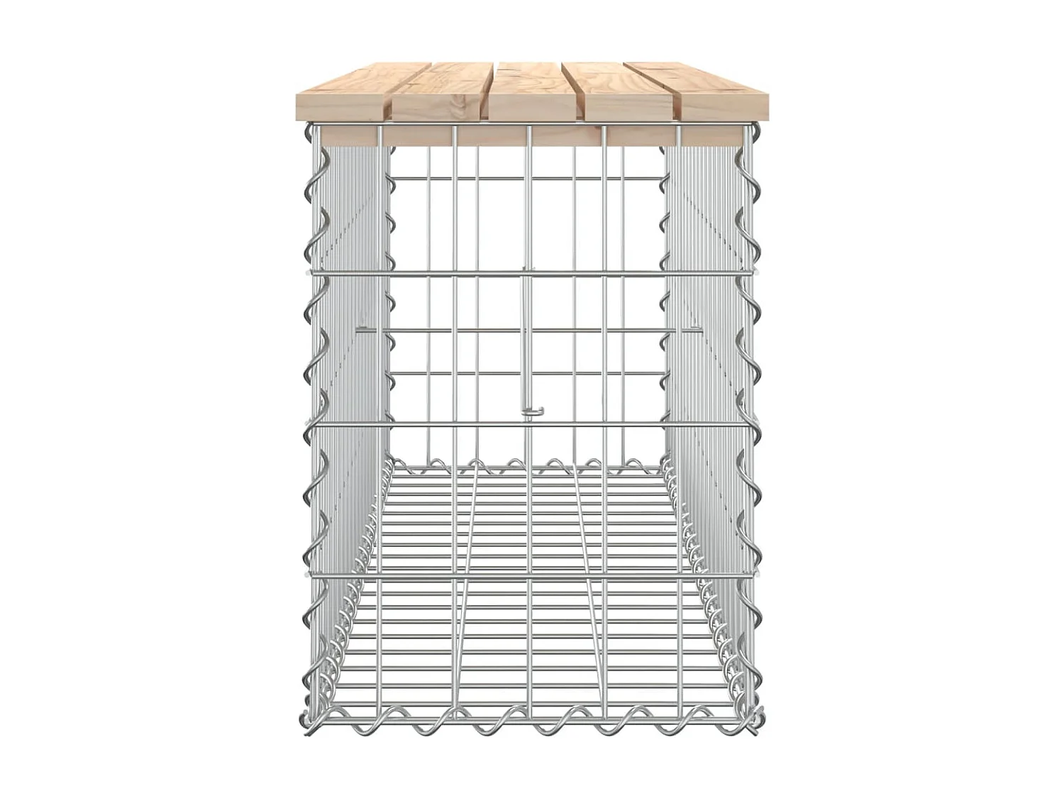 Banco de jardín de diseño gavión 103x31,5x42 madera maciza de pino