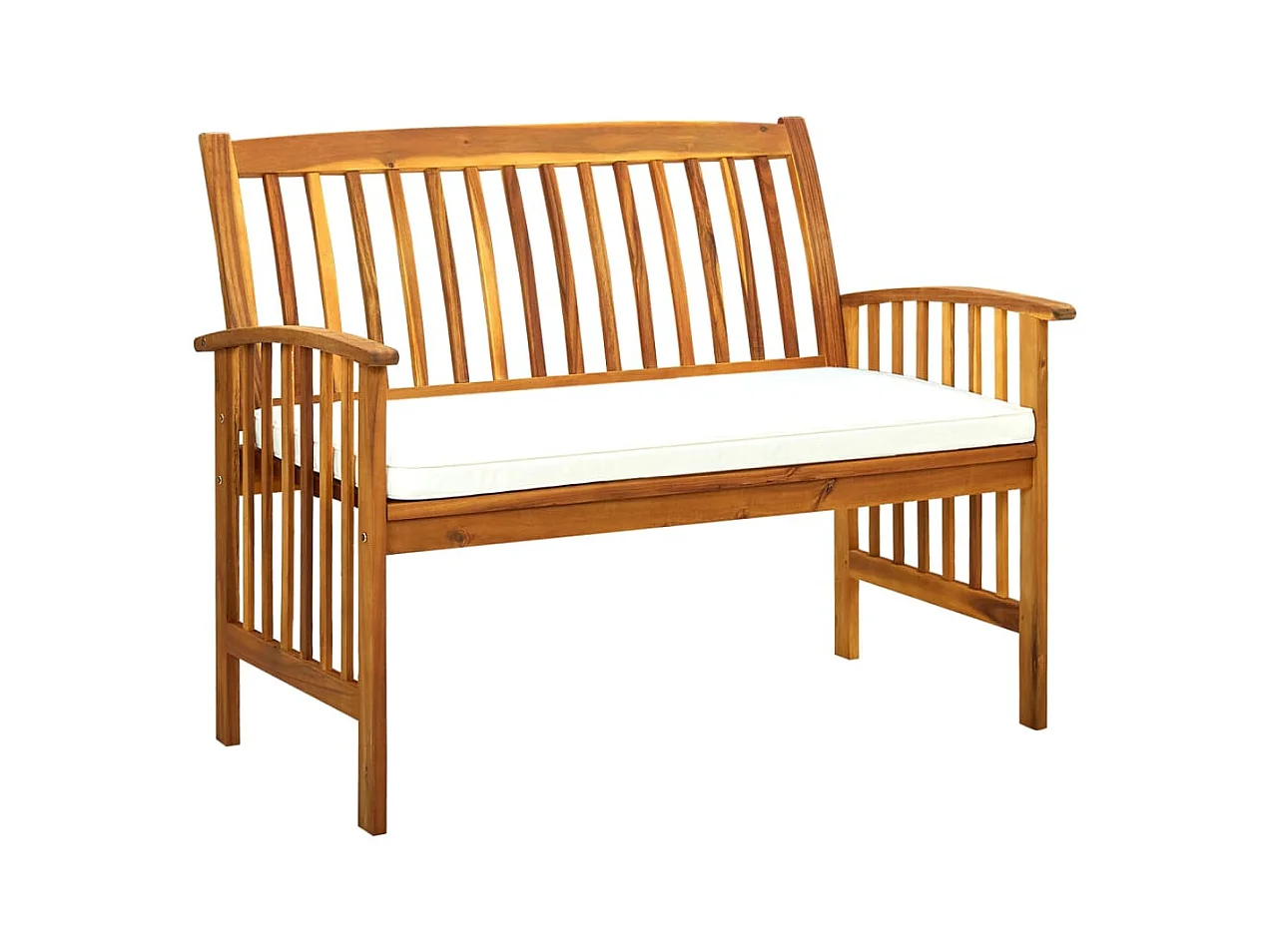 Panca da giardino con cuscino 119 cm Legno massello di acacia