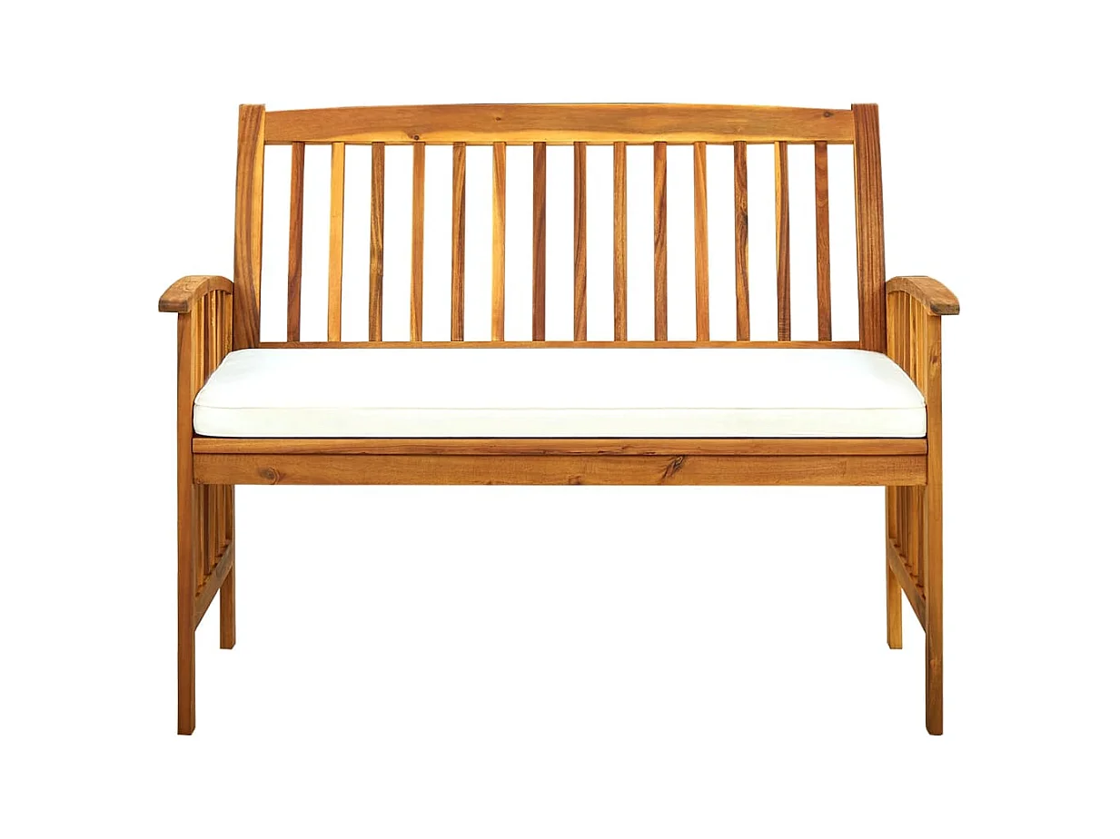 Panca da giardino con cuscino 119 cm Legno massello di acacia