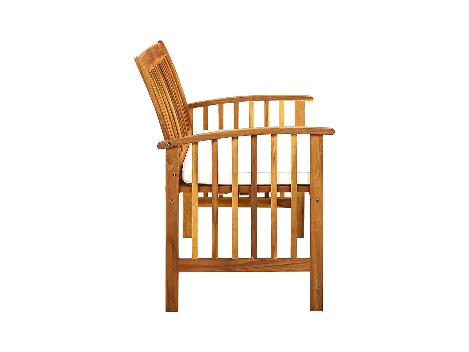 Panca da giardino con cuscino 119 cm Legno massello di acacia