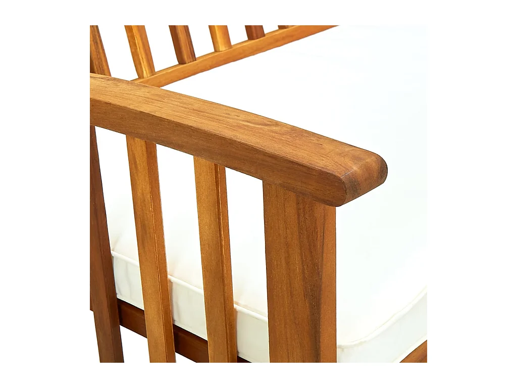 Panca da giardino con cuscino 119 cm Legno massello di acacia