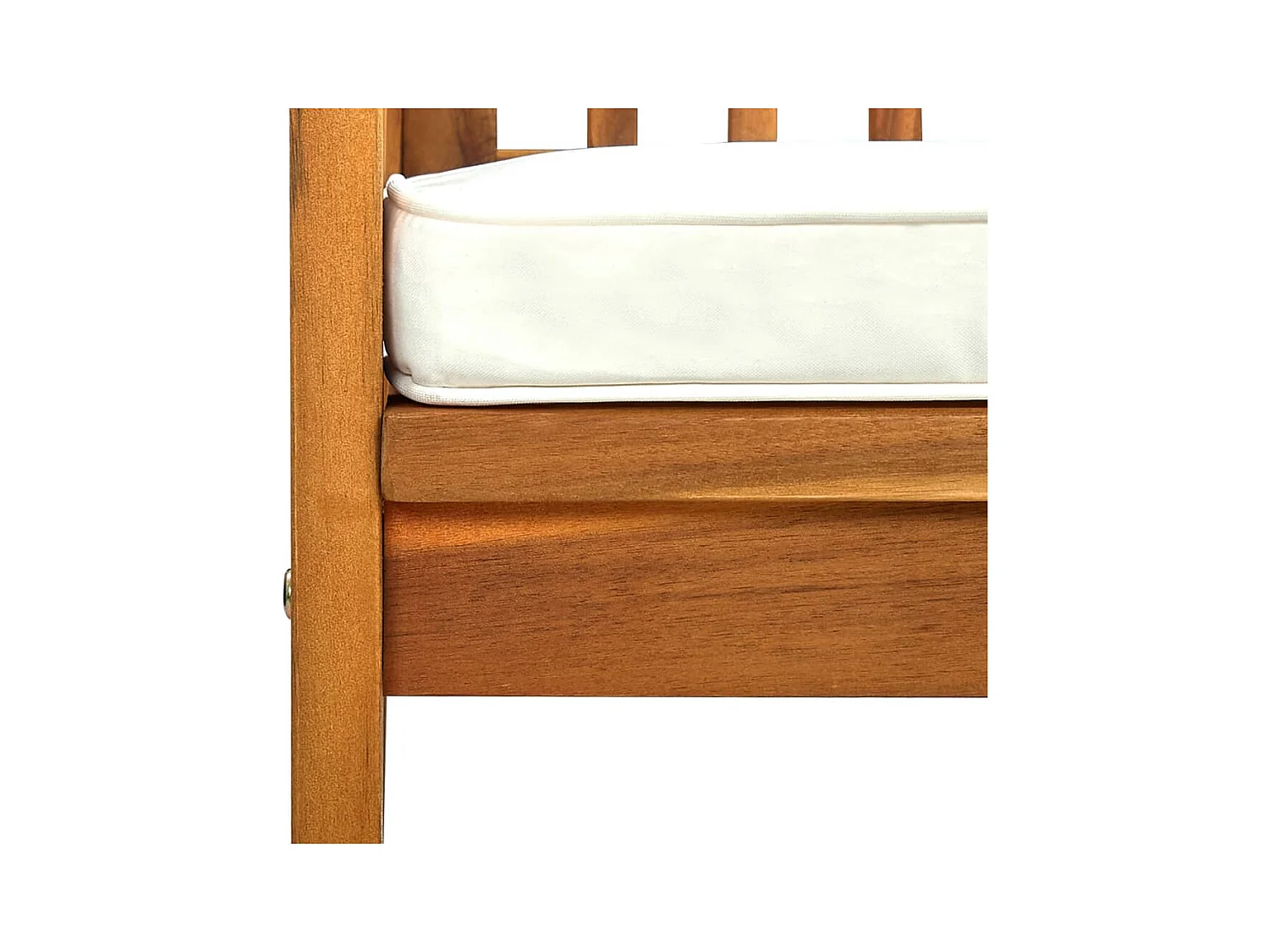 Panca da giardino con cuscino 119 cm Legno massello di acacia