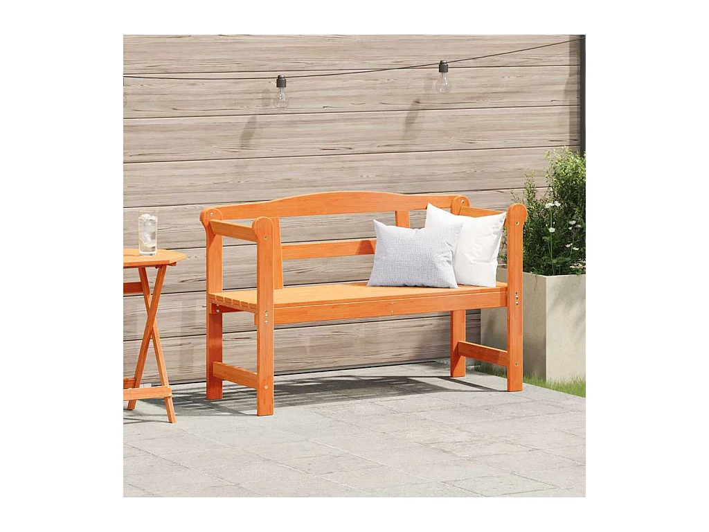 Banc extérieur Marron 119 x 76 x 44cm Bois de pin massif