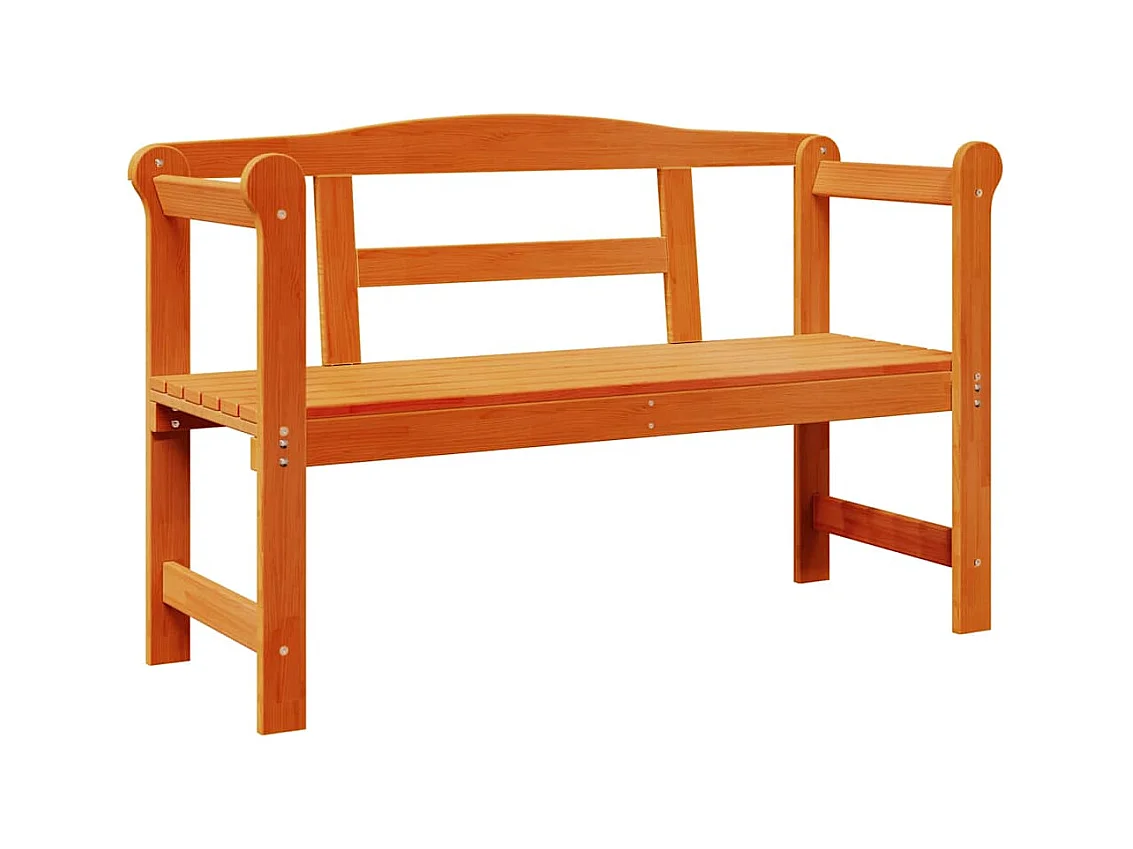 Banc extérieur Marron 119 x 76 x 44cm Bois de pin massif