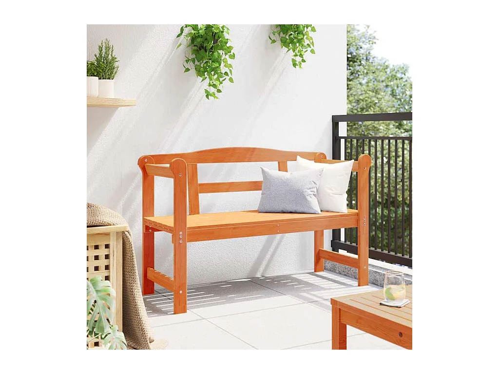 Banc extérieur Marron 119 x 76 x 44cm Bois de pin massif