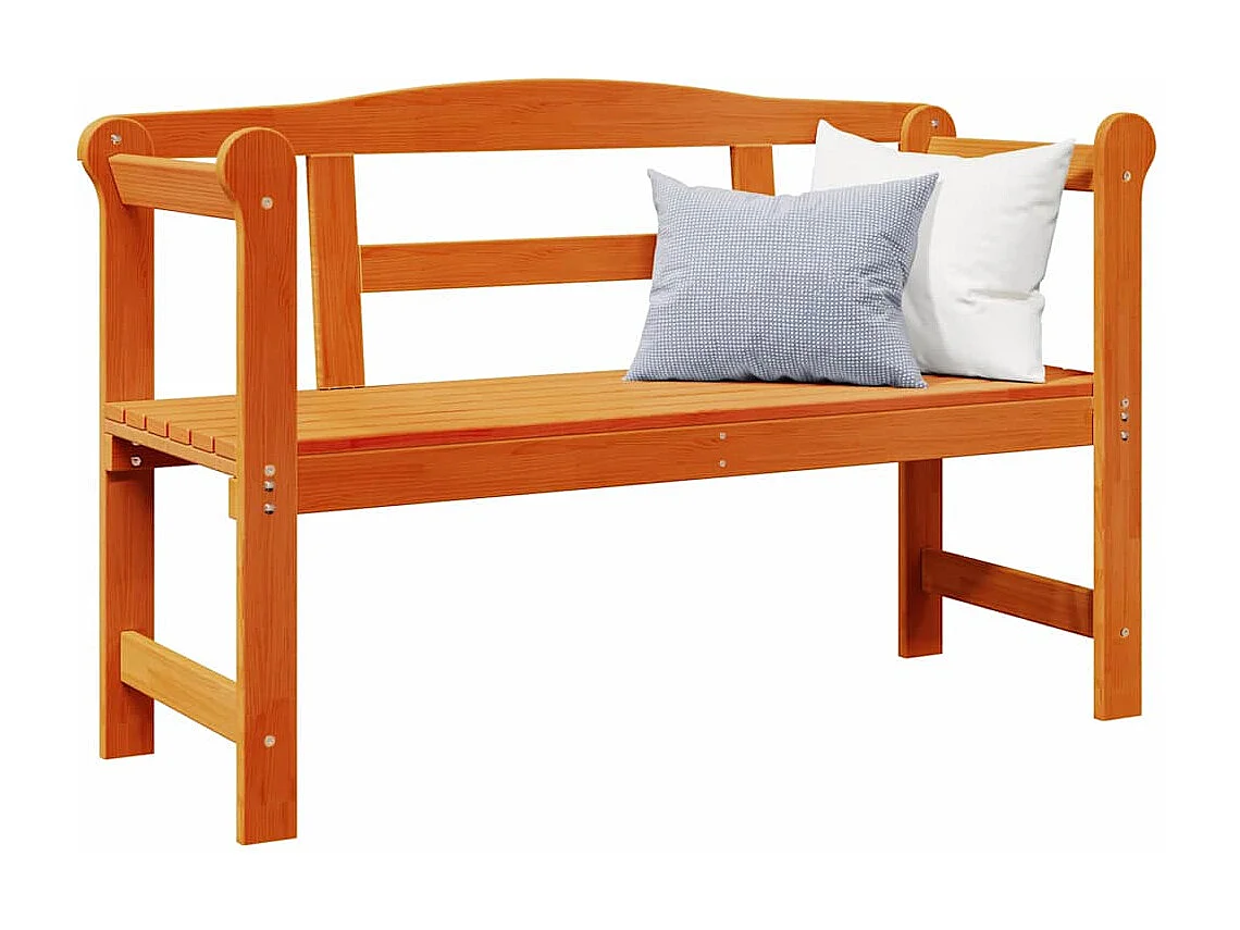 Banc extérieur Marron 119 x 76 x 44cm Bois de pin massif