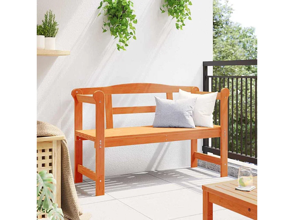 Banc extérieur Marron 119 x 76 x 44cm Bois de pin massif