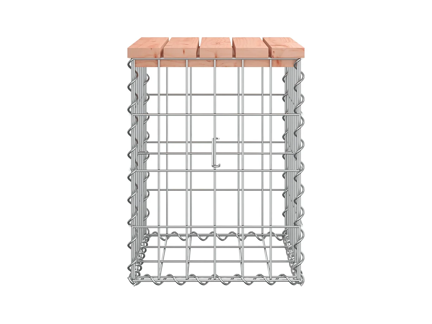 Banco de jardín de diseño gavión 33x31x42 cm madera maciza de abeto Douglas