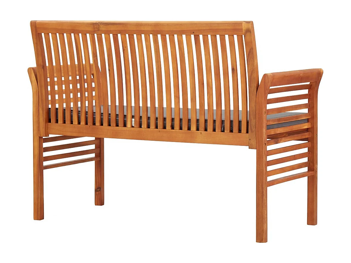 Banco de jardín de 2 plazas con cojín 120cm Madera maciza de acacia