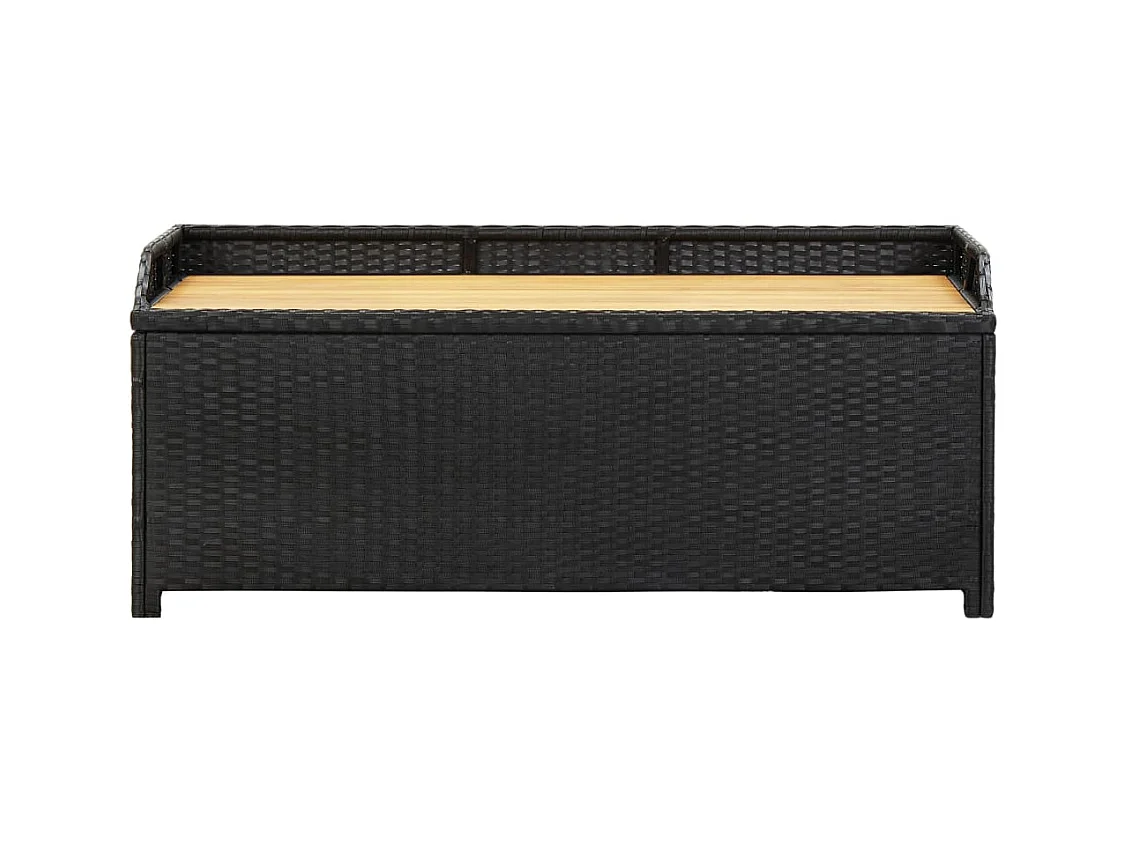 Tuinbank 120 cm Zwart gevlochten hars