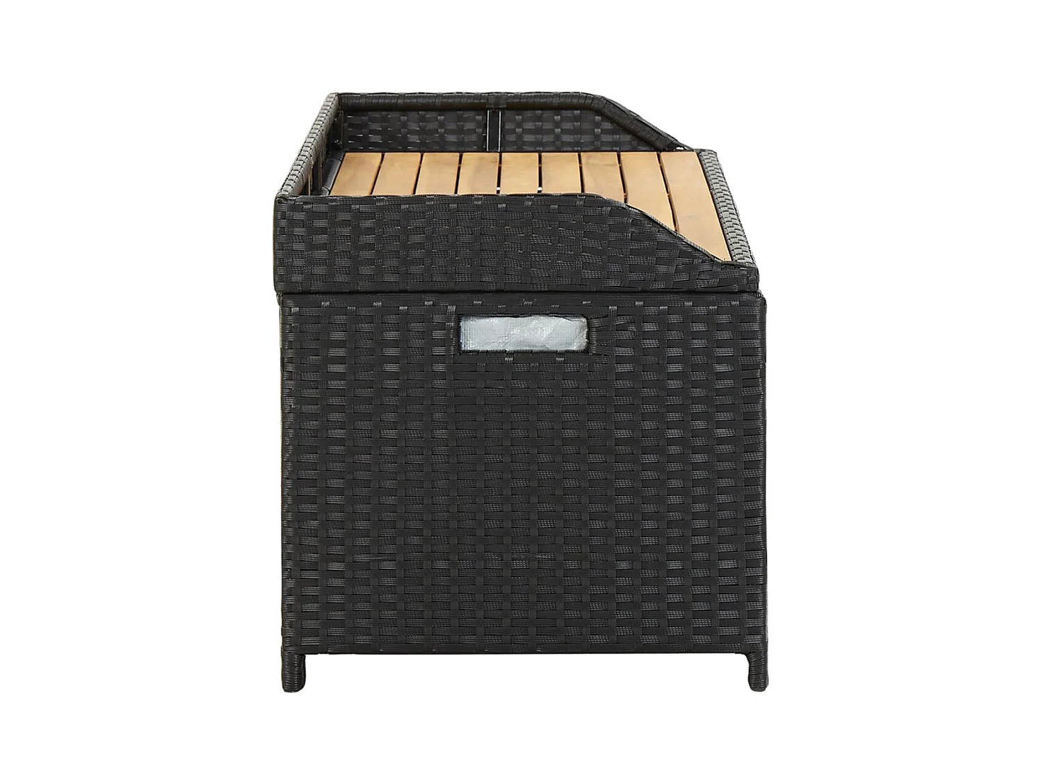 Tuinbank 120 cm Zwart gevlochten hars