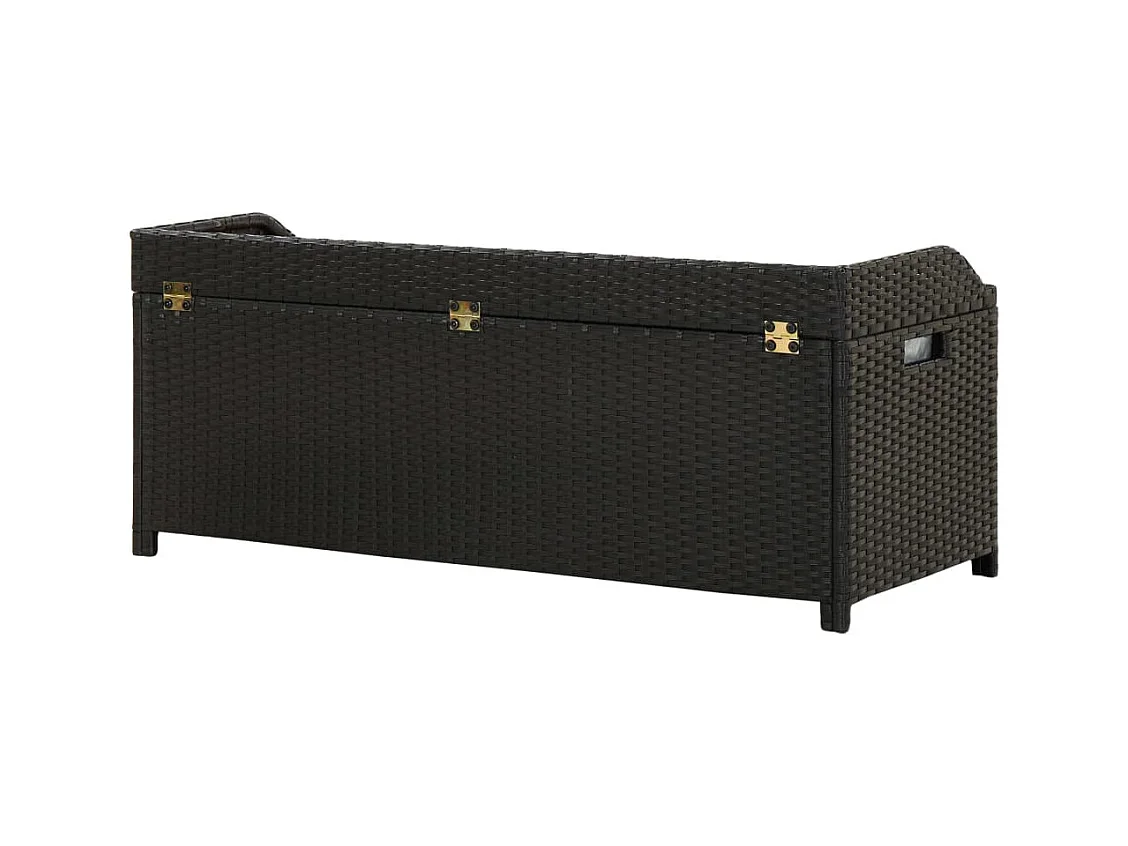 Tuinbank 120 cm Zwart gevlochten hars