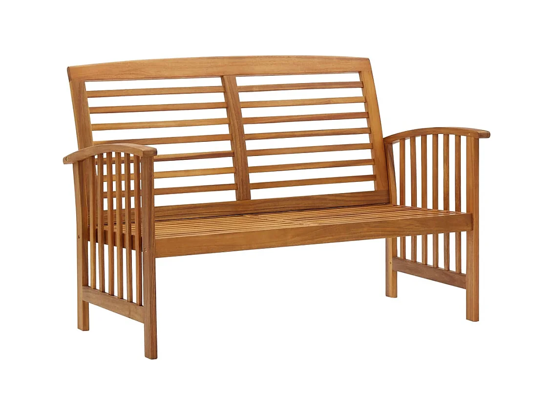 Banco de jardín 119 cm madera maciza de acacia