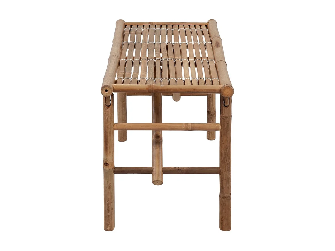 Panca da giardino pieghevole con cuscino 118 cm in bambù