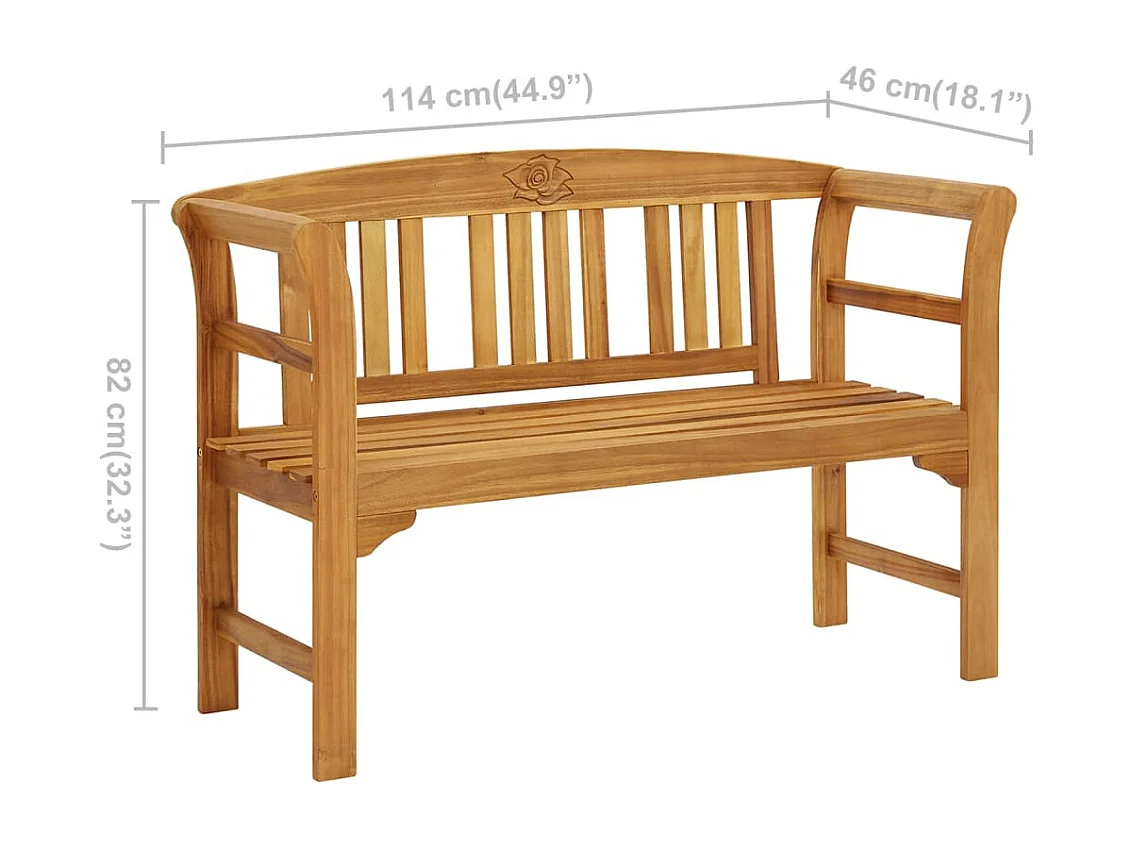Panca da giardino 114 cm in legno massello di acacia