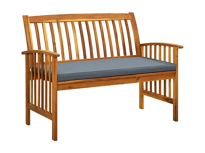 Gartenbank mit Kissen 119 cm Massivholz Akazie