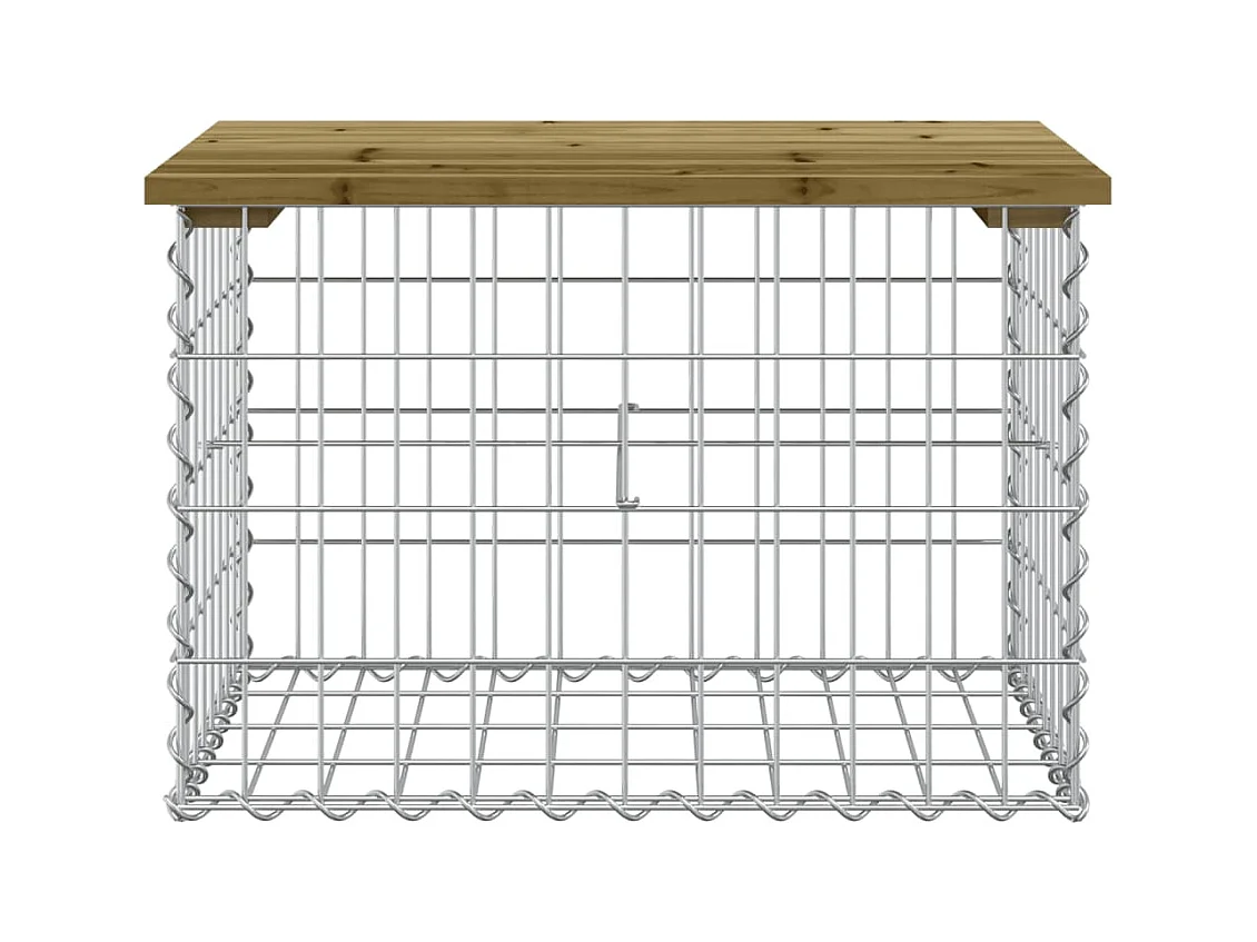 Banco de jardín de diseño gavión 63x44x42 cm madera de pino impregnada