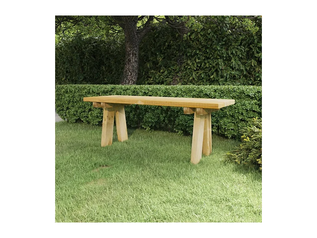 Banco de jardín 110 cm madera maciza de pino impregnado