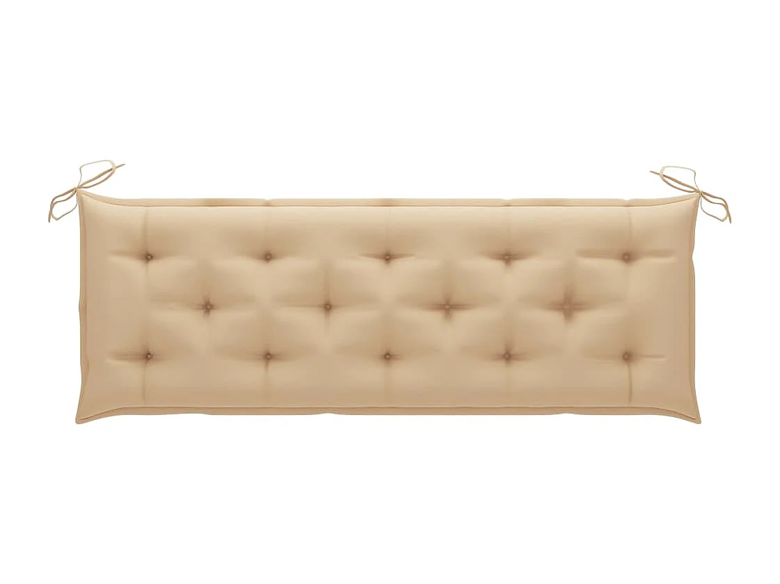 Banc de jardin empilable et coussin 159 cm Bois de teck massif