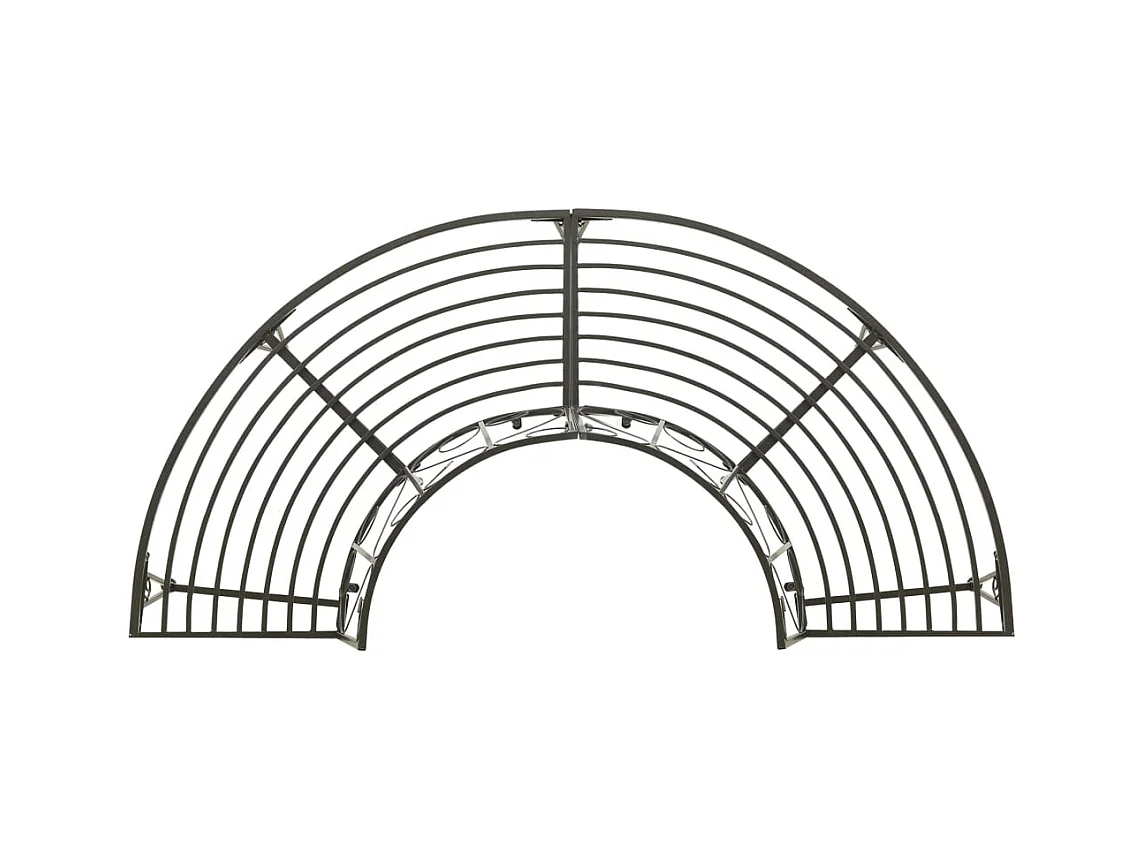Banco de jardín semicircular de acero, 160 cm