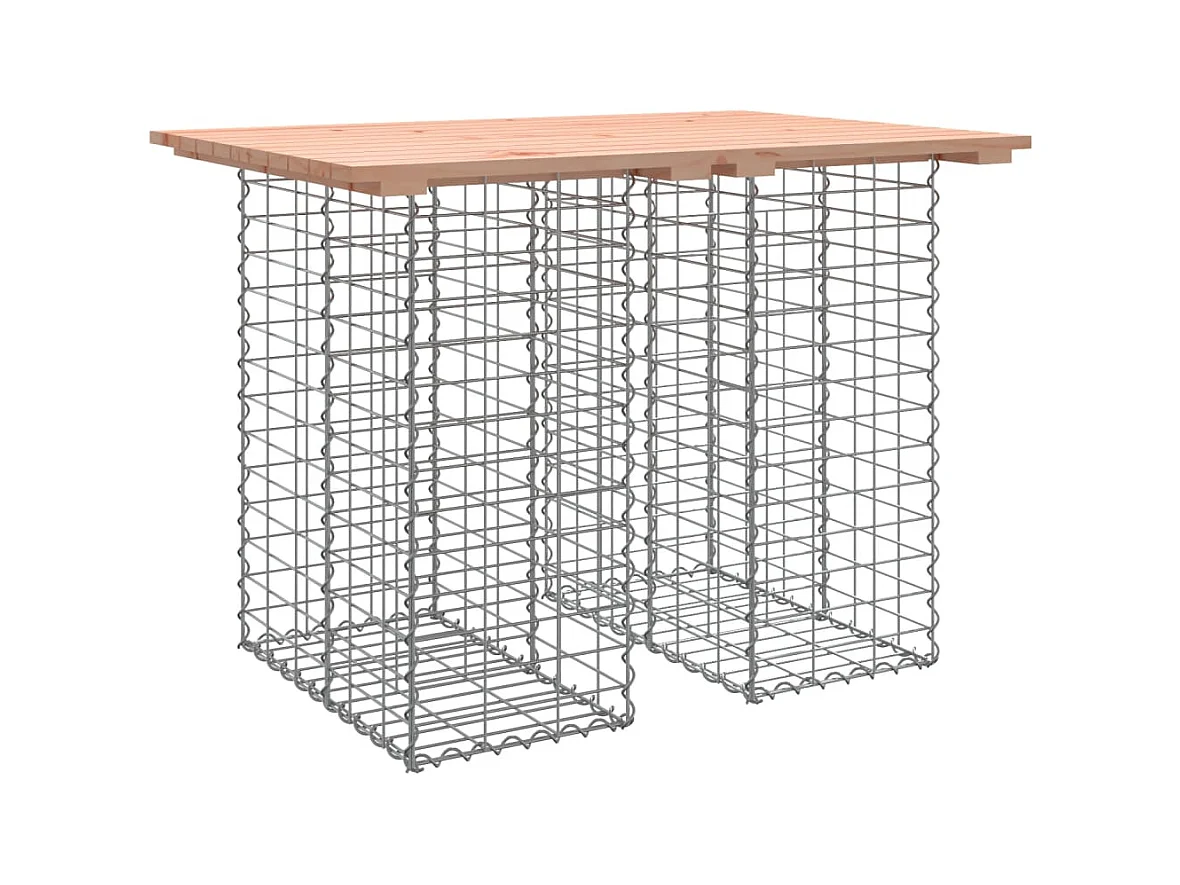 Banco de jardín de diseño gavión 100x70x72cm madera maciza de abeto Douglas