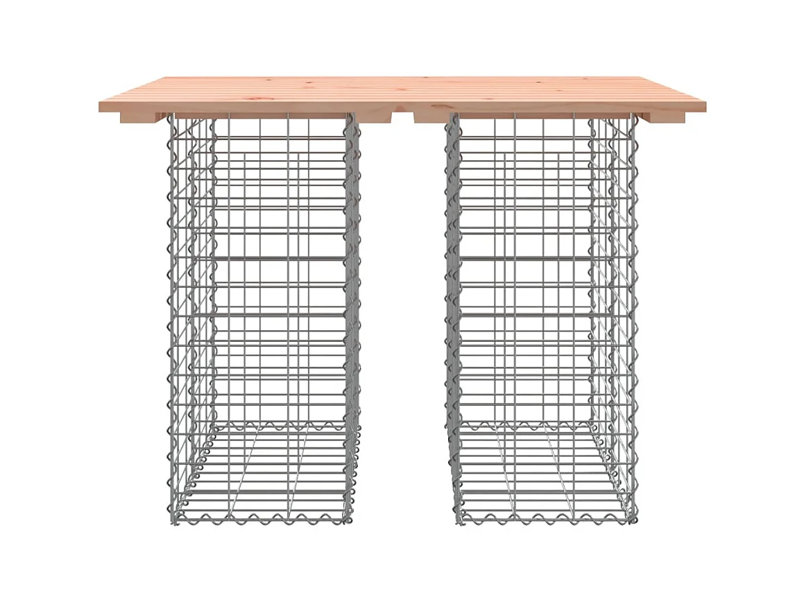 Banco de jardín de diseño gavión 100x70x72cm madera maciza de abeto Douglas
