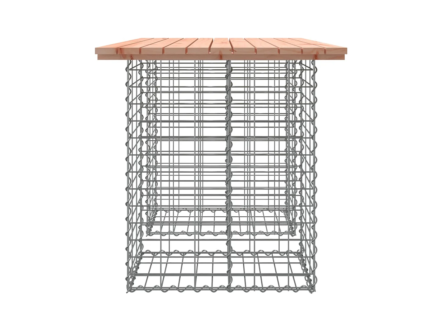 Banco de jardín de diseño gavión 100x70x72cm madera maciza de abeto Douglas