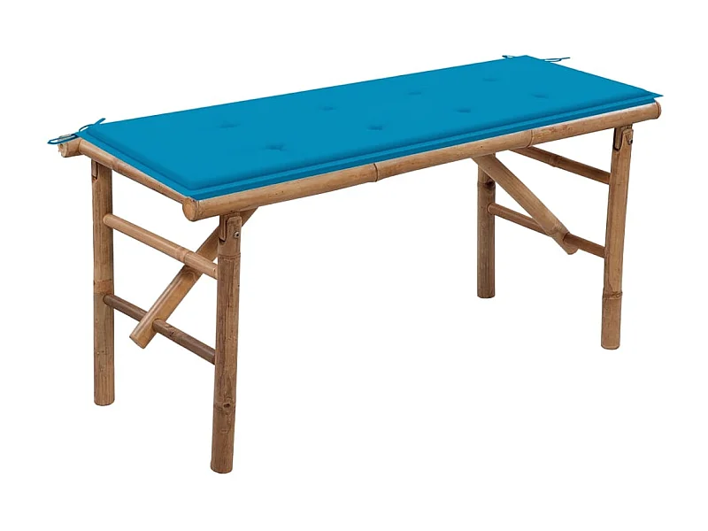 Opvouwbare tuinbank met kussen 118 cm Bamboe
