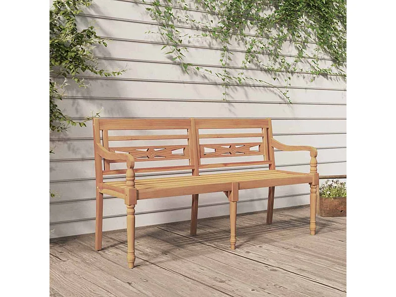 Batavia Bank 150 cm Massivholz Teak