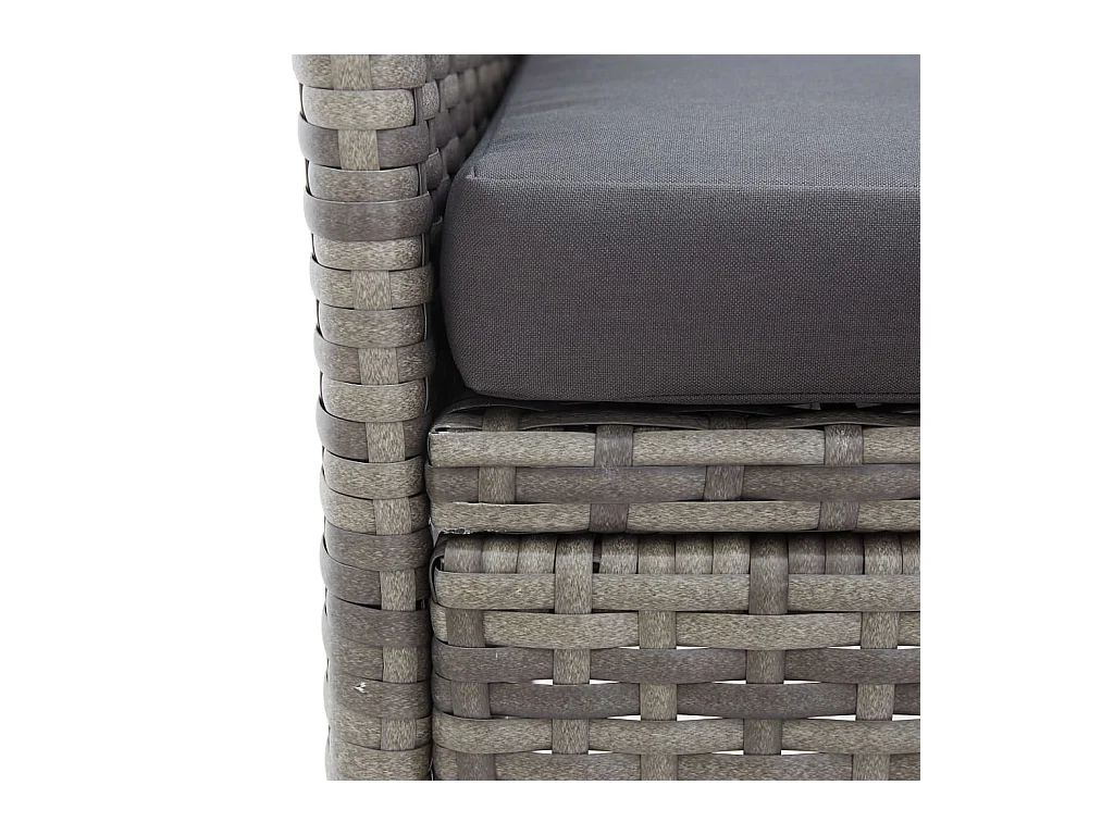 Banco de jardín de 2 plazas y mesa de té de 143 cm en ratán sintético gris