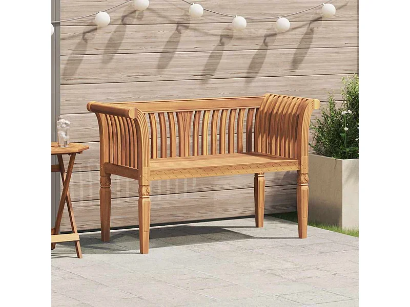 Panca da giardino marrone 127,5 x 52 x 80 cm in legno massello di teak